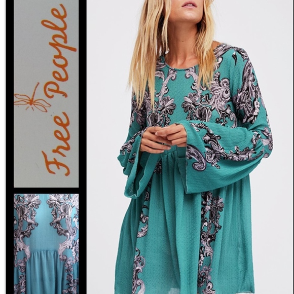 Free People Dresses & Skirts - Free People | Printed Symphony Sheer Dress - Size